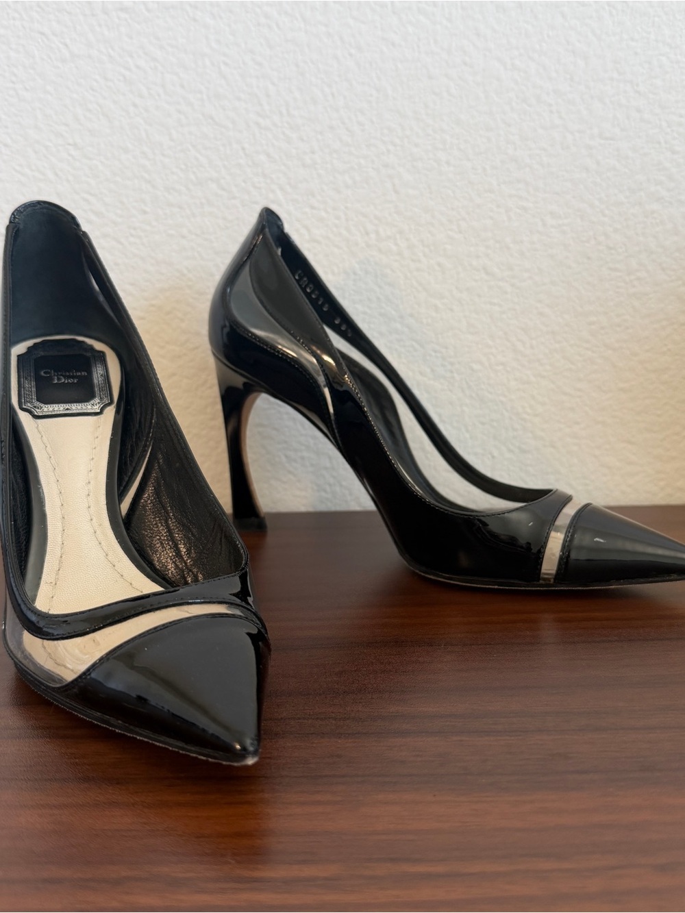 Dior Black Patent Pointed-Toe Pumps
